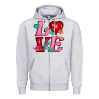 Heather Grey love with balloons Zipper Hoodie - AdoDesignShop
