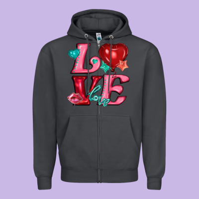 Love With Balloons Zipper Hoodie Designed By Adodesignshop