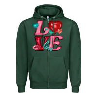 Sports Green love with balloons Zipper Hoodie - AdoDesignShop