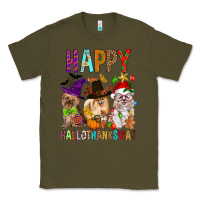 Army Green Happy hallothankmas dog Classic Tee - FaDigitalArtStudio