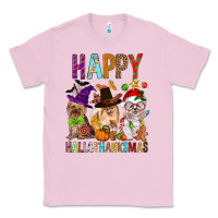 Bubblegum Pink Happy hallothankmas dog Classic Tee - FaDigitalArtStudio