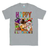 Heather Grey Happy hallothankmas dog Classic Tee - FaDigitalArtStudio