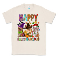 Natural Happy hallothankmas dog Classic Tee - FaDigitalArtStudio