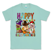 Seafoam Happy hallothankmas dog Classic Tee - FaDigitalArtStudio