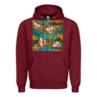 Burgundy student delivery specialist seamless pattern Zipper Hoodie - BundleAndBundleShop