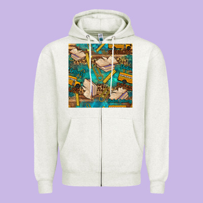 Student Delivery Specialist Seamless Pattern Zipper Hoodie Designed By Bundleandbundleshop