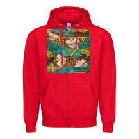 Red student delivery specialist seamless pattern Zipper Hoodie - BundleAndBundleShop