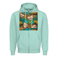 Seafoam student delivery specialist seamless pattern Zipper Hoodie - BundleAndBundleShop
