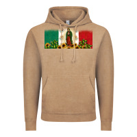 Vintage Coffee lady of guadalupe mexican flag Vintage Hoodie - JahusDesignShop