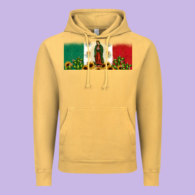 Lady Of Guadalupe Mexican Flag Vintage Hoodie Designed By Jahusdesignshop