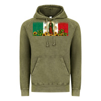 Vintage Olive lady of guadalupe mexican flag Vintage Hoodie - JahusDesignShop