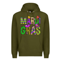 Army Green Mardi gras carnaval mask digital paper, Premium Hoodie - BundleAndBundleShop