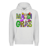 Dove Grey Mardi gras carnaval mask digital paper, Premium Hoodie - BundleAndBundleShop