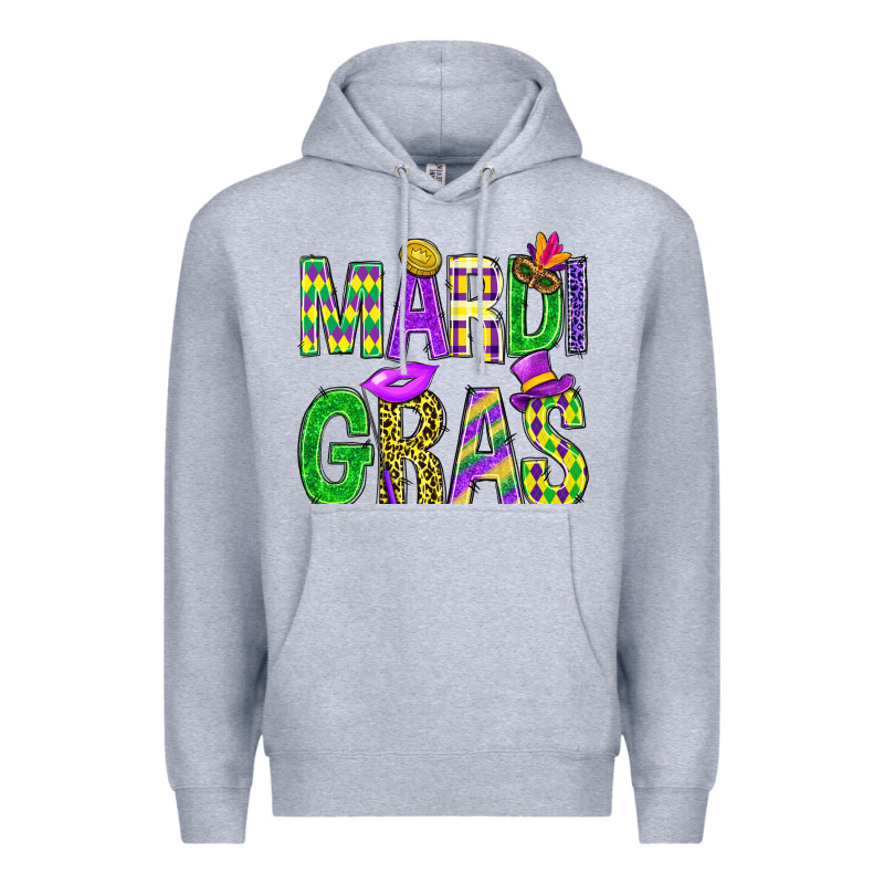 Mardi Gras Carnaval Mask Digital Paper, Premium Hoodie by BundleAndBundleShop | Teevron