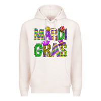 Pale Pink Mardi gras carnaval mask digital paper, Premium Hoodie - BundleAndBundleShop