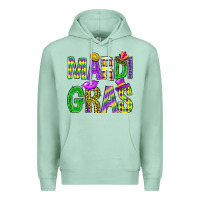 Seafoam Mardi gras carnaval mask digital paper, Premium Hoodie - BundleAndBundleShop