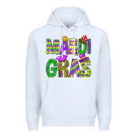 White Mardi gras carnaval mask digital paper, Premium Hoodie - BundleAndBundleShop