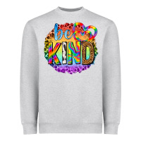 Heather Grey be kind with heart ballons Heavyweight Sweatshirt - texasbilliewilder