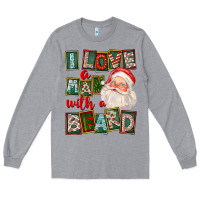 Heather Grey I Love A Man With A Beard Long Sleeve Tee - FaDigitalArtStudio