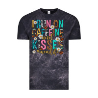 Cloud Black i run on caffeine and kisses mothers day Vintage Tee - texasbilliewilder