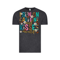 Vintage Black i run on caffeine and kisses mothers day Vintage Tee - texasbilliewilder