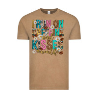 Vintage Coffee i run on caffeine and kisses mothers day Vintage Tee - texasbilliewilder