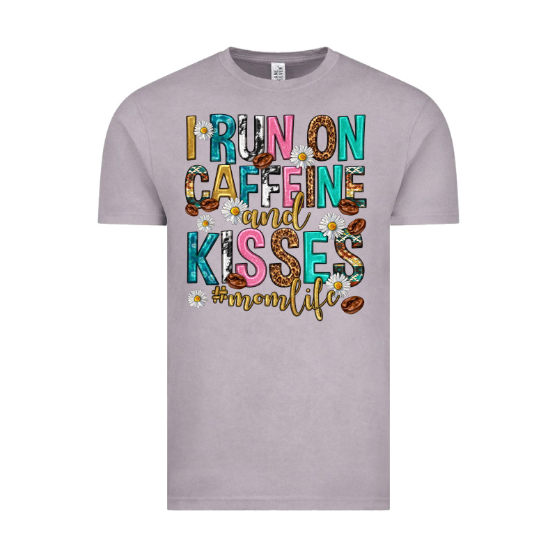 I Run On Caffeine And Kisses Mothers Day Vintage Tee by texasbilliewilder | Teevron