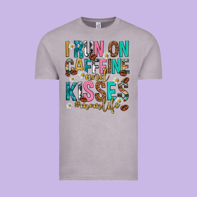 I Run On Caffeine And Kisses Mothers Day Vintage Tee Designed By Texasbilliewilder