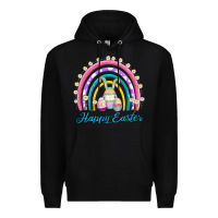 Black easter egg bunny rainbow Premium Hoodie - AdoDesignShop