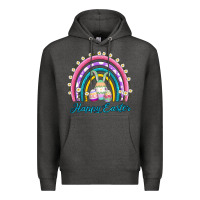 Charcoal Heather easter egg bunny rainbow Premium Hoodie - AdoDesignShop