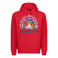 Red easter egg bunny rainbow Premium Hoodie - AdoDesignShop
