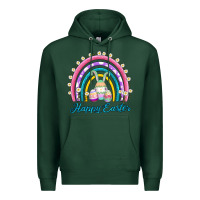 Sports Green easter egg bunny rainbow Premium Hoodie - AdoDesignShop