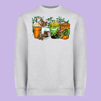 Heavyweight Sweatshirt sloth coffee cups