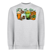 Heather Grey sloth coffee cups Heavyweight Sweatshirt - Zillion Design Studio