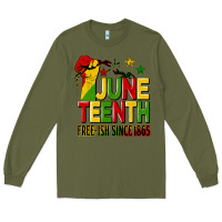 Army Green juneteenth fist free ish since 1865 Long Sleeve Tee - HRA Design Shop