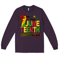 Plum juneteenth fist free ish since 1865 Long Sleeve Tee - HRA Design Shop