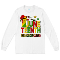 White juneteenth fist free ish since 1865 Long Sleeve Tee - HRA Design Shop