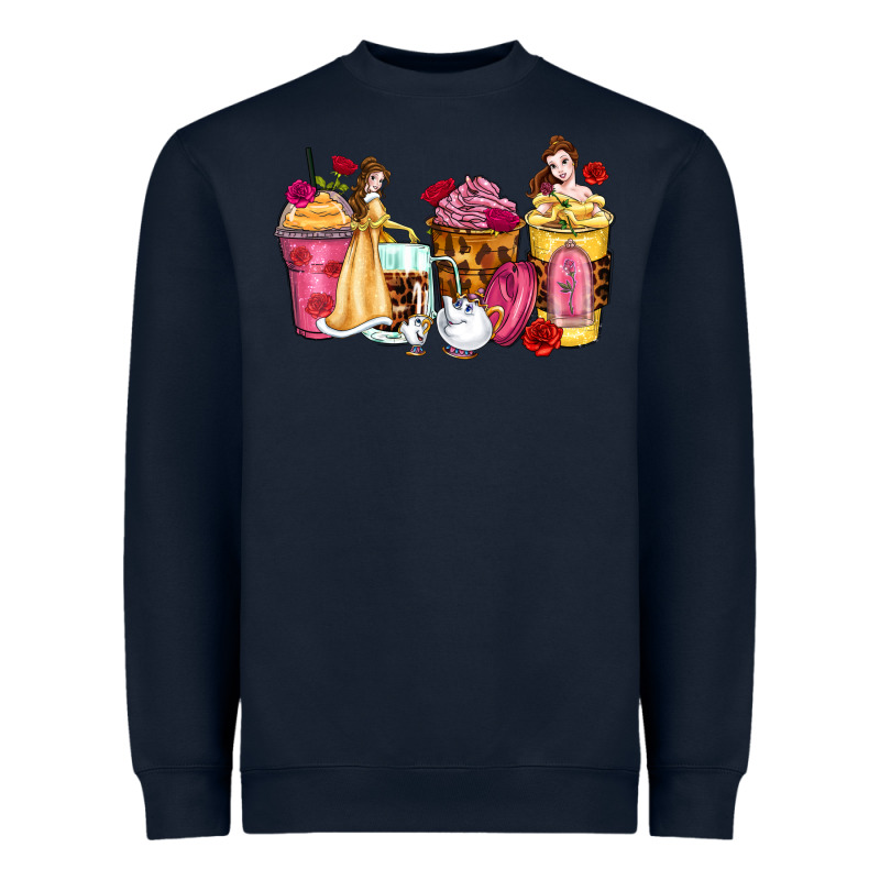 Princess Cartoon Coffee Cups Heavyweight Sweatshirt by Zillion Design Studio | Teevron