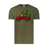 Vintage Olive christmas trees with truck Vintage Tee - RanaPortraitStore
