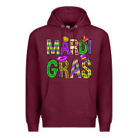 Burgundy Mardi Gras Carnaval Masks Tumbler Premium Hoodie - BundleAndBundleShop