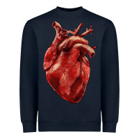 Navy Anatomical heart Heavyweight Sweatshirt - RanaPortraitStore