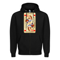 Black love playing cards queen Zipper Hoodie - AdoDesignShop