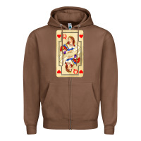 Chestnut love playing cards queen Zipper Hoodie - AdoDesignShop