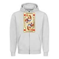 Dove Grey love playing cards queen Zipper Hoodie - AdoDesignShop