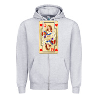 Heather Grey love playing cards queen Zipper Hoodie - AdoDesignShop