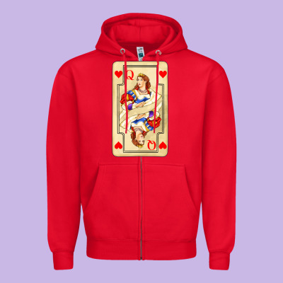 Love Playing Cards Queen Zipper Hoodie Designed By Adodesignshop