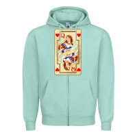 Seafoam love playing cards queen Zipper Hoodie - AdoDesignShop