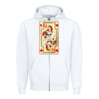 White love playing cards queen Zipper Hoodie - AdoDesignShop