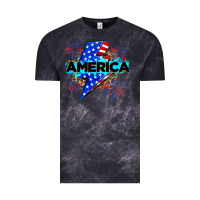 Cloud Black America with lightning bolt Vintage Tee - Zillion Design Studio