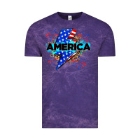 Cloud Purple America with lightning bolt Vintage Tee - Zillion Design Studio